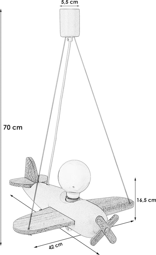 Hängende Lampe Clipper natürlich-blau